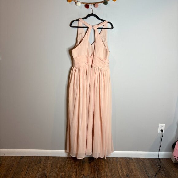 Azazie sleeveless maxi bridesmaid dress in Pearl Pink - Picture 4 of 5